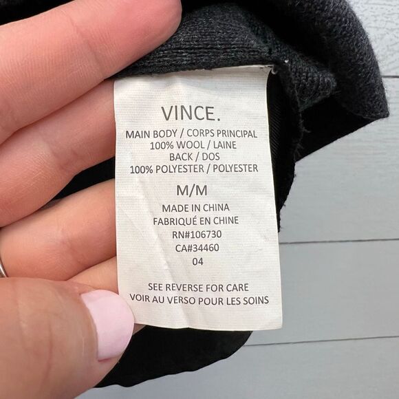 Vince Wool Charcoal Grey Mixed Media Sweater Dress Size M - Picture 10 of 10